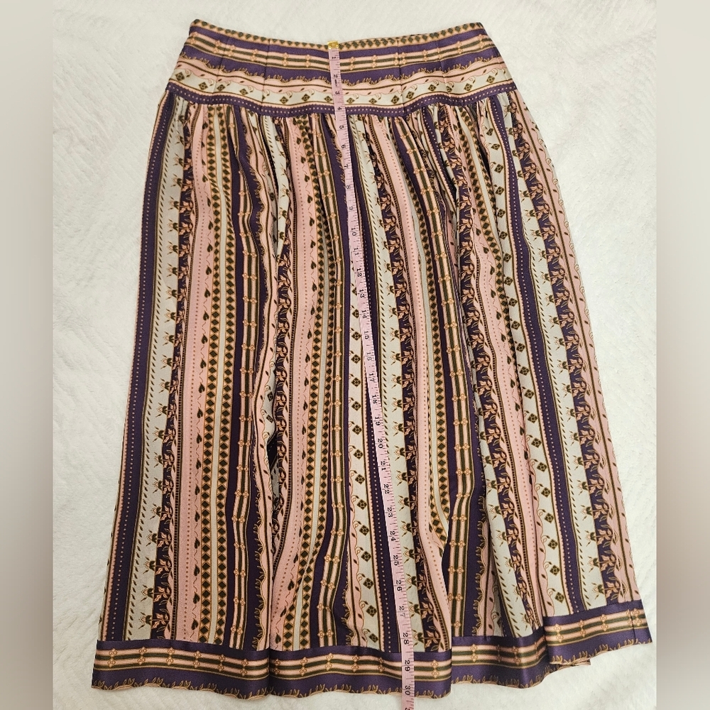 Tory Burch Midi Burnout Silk Pleated Skirt Size 6 Preppy,Office,Feminine, Floral - Picture 9 of 11